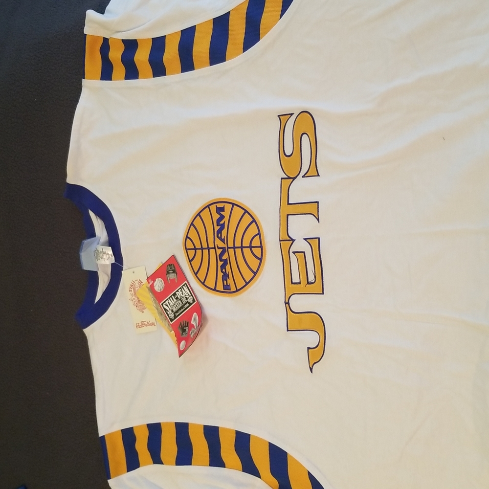 Rare NWT STALL-DEAN Short Sleeve Shirt JETS Basketball, men size 2XL